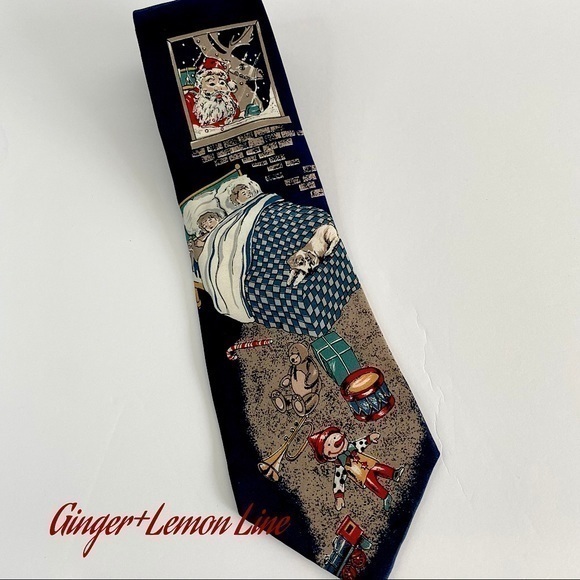 Rare / STAFFORD Children’s Christmas Night Silk Blue Ties - Picture 1 of 5